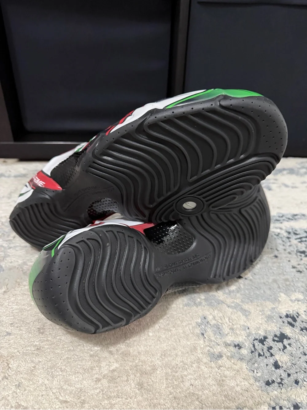 Supreme Drudi Performance Red Green Black Graphic Nike Clogposite